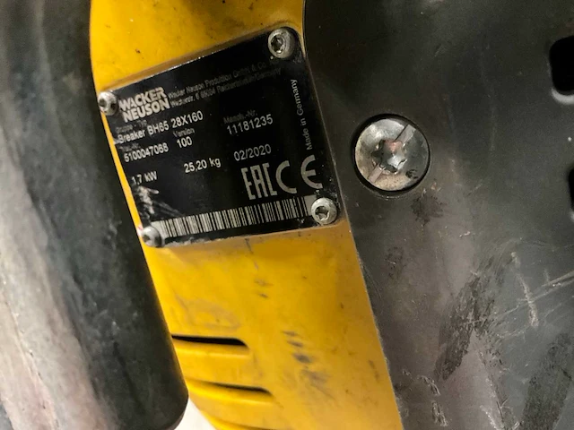 2020 wacker neuson breaker bh65 benzine breekhamer - afbeelding 5 van  5