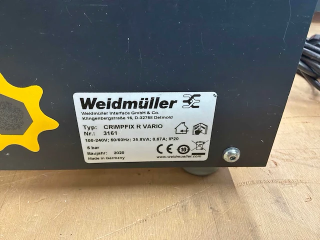 2020 weidmüller crimpfix r vario automatische kabel strip- en krimpmachine - afbeelding 7 van  8