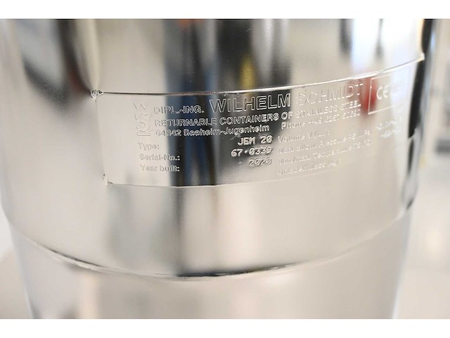 2020 wilhelm schmidt jem 20 rvs canister (8x) - afbeelding 3 van  4