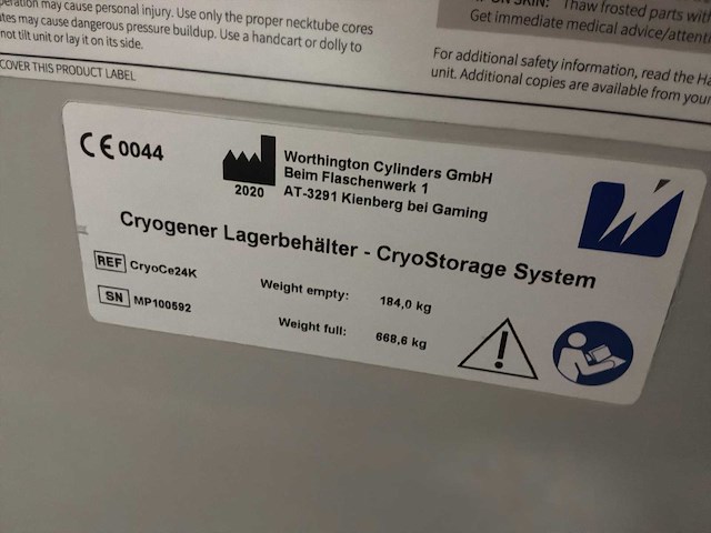 2020 worthington cryoce24k cryoce24k cryogene opslagsysteem - afbeelding 5 van  5