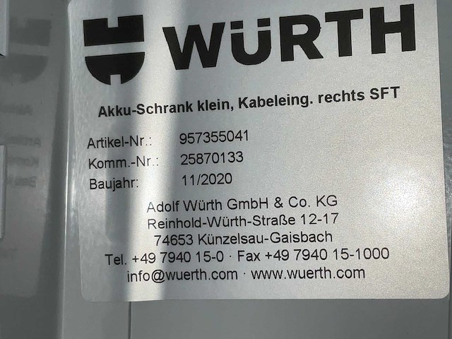 2020 würth as12 acculader kast - afbeelding 2 van  10