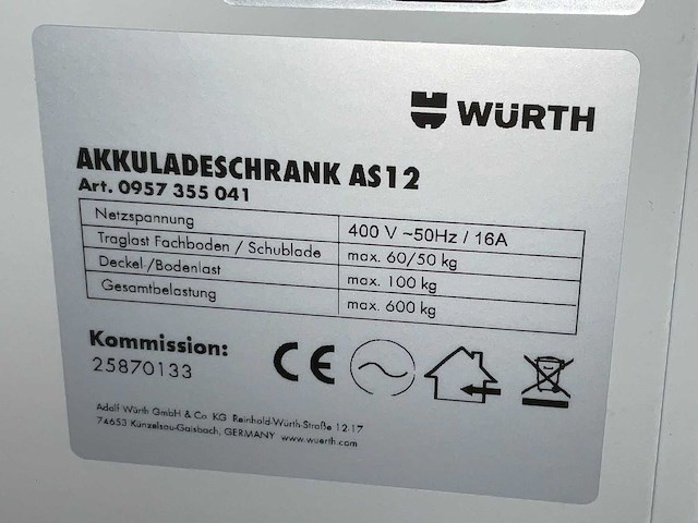 2020 würth as12 acculader kast - afbeelding 10 van  10