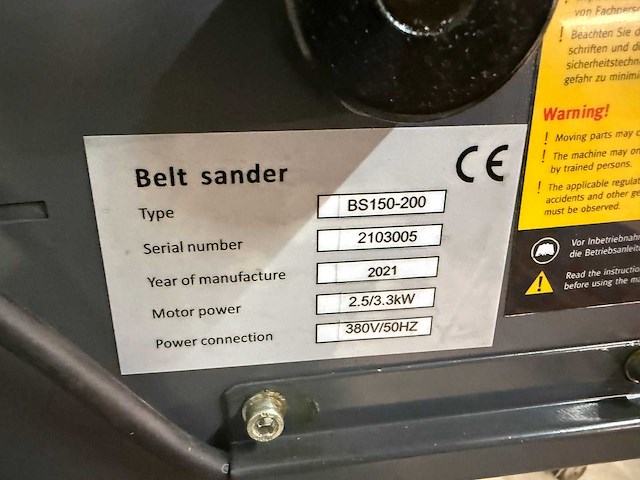 2021 - bs 150-200 - bandschuurmachine - afbeelding 6 van  8