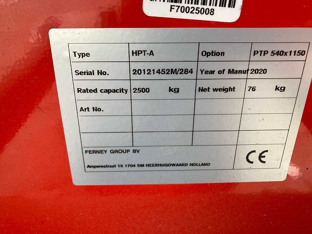 2021 - hpt-a - palletwagen 2500kg - afbeelding 2 van  4