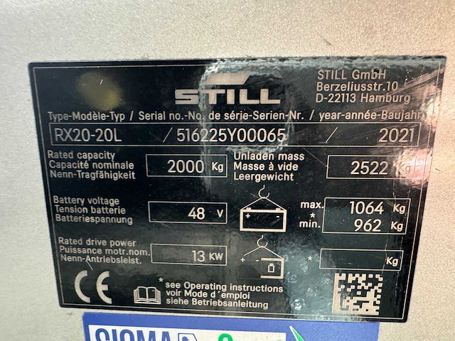 2021 - still - rx20-20l - forklift trucks - afbeelding 10 van  10