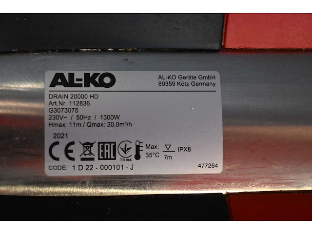 2021 alko drain 20000 hd dompelpomp - afbeelding 4 van  4