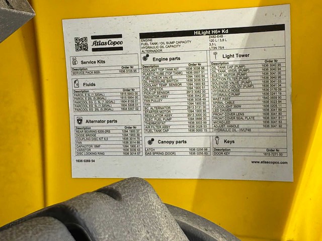 2021 atlas copco hilight h6+ mobiele lichtmast - afbeelding 6 van  16