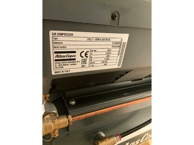 2021 atlas copco lfx0.7-10tm zuigercompressor - afbeelding 7 van  7