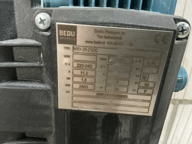 2021 bedu mxv25-212/c centrifugaalpomp - afbeelding 6 van  6