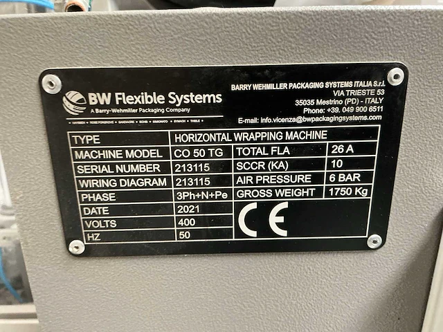 2021 bw co 50 tg horizontale verpakkingsmachine - afbeelding 23 van  38