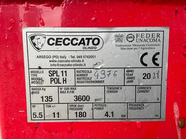 2021 ceccato spl 11 kloofmachine - afbeelding 7 van  15