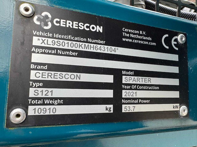 2021 cerescon cerescon sparter s121 aspergerobot - afbeelding 6 van  15