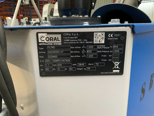 2021 coral filtro lasdampafzuiginstallatie - afbeelding 5 van  5