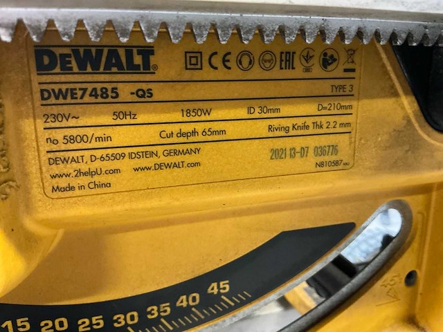 2021 dewalt dwe7485-qs zaagtafel - afbeelding 4 van  6