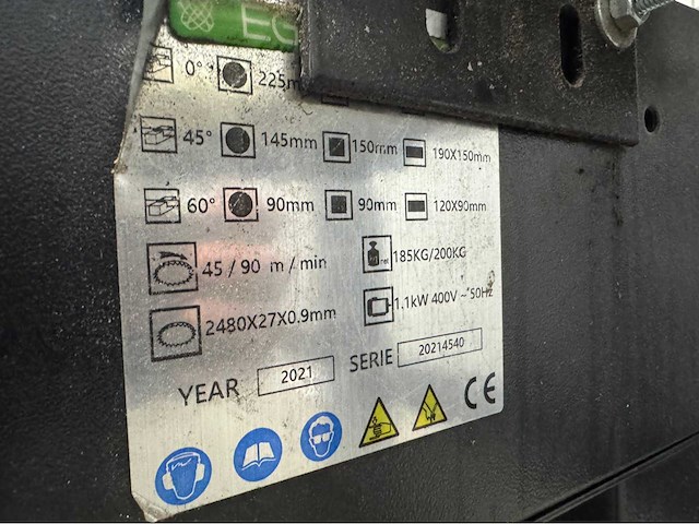 2021 eggenberg horizontale bandzaagmachine - afbeelding 3 van  11