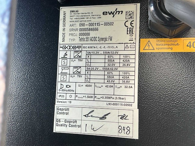 2021 ewm tetrix 551 ac/dc lasapparaat nog op foto - afbeelding 5 van  13