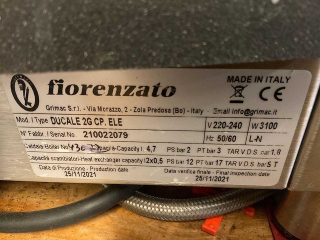 2021 fiorenzato ducale tweegroeps koffiemachine - afbeelding 8 van  16