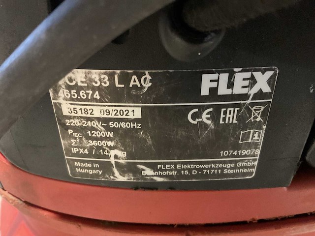 2021 flex vce 33 ac industriële stofzuiger - afbeelding 4 van  4