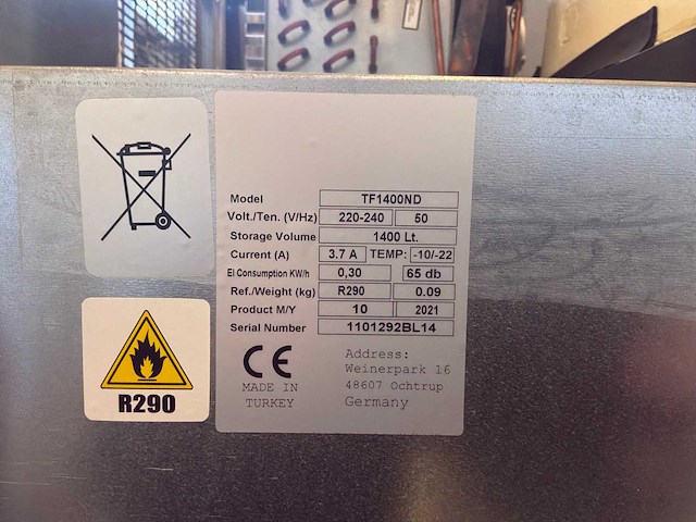 2021 ggmgastro tf1400nd vriezer - afbeelding 8 van  9