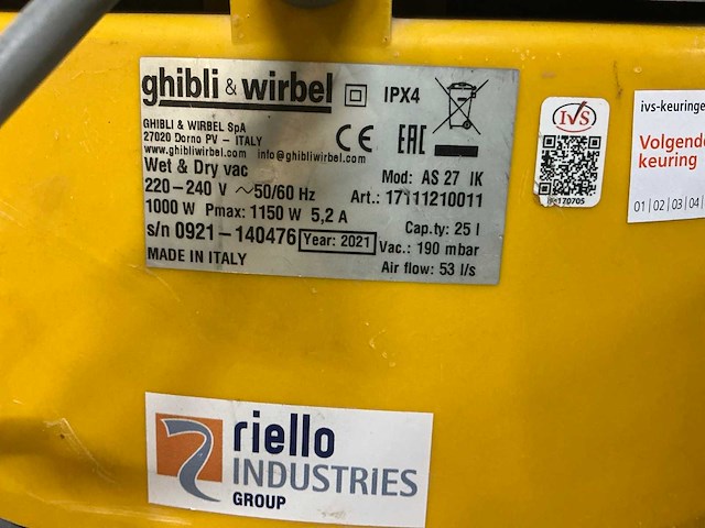 2021 ghibli&wirbel as 27 ik stof/ waterzuiger - afbeelding 4 van  4