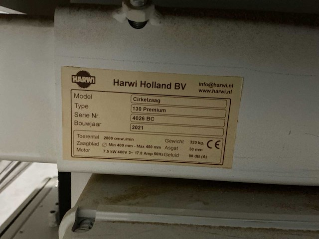 2021 harwi 130 premium afkortcirkelzaagmachine - afbeelding 3 van  9