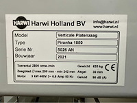 2021 harwi piranha 1850 verticale platenzaag - afbeelding 7 van  15
