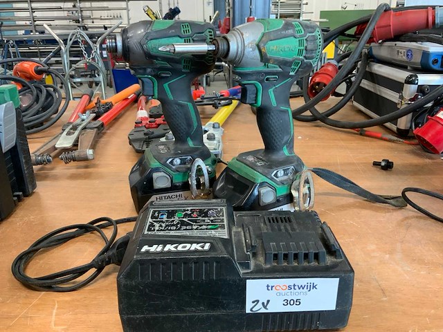 2021 hikoki wh 18dbdl2 slagschroevendraaier (2x) - afbeelding 1 van  6