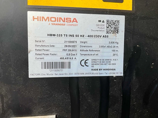 2021 himoinsa hbw325 stroomgenerator - afbeelding 15 van  22