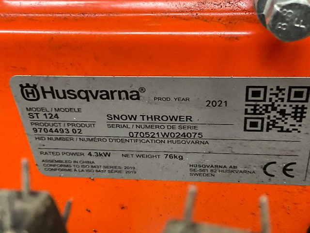 2021 husqvarna st124 sneeuwblazer - afbeelding 3 van  11