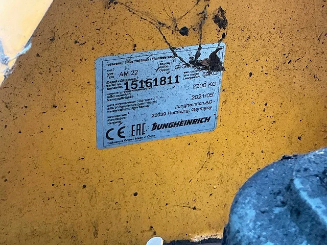 2021 jungheinrich am22 hand hydraulische palletwagen - afbeelding 7 van  7