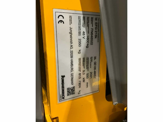 2021 jungheinrich efg 216k vorkheftruck - afbeelding 4 van  12
