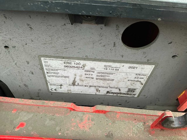 2021 jungheinrich ere120 elektrische palletwagen - afbeelding 4 van  14