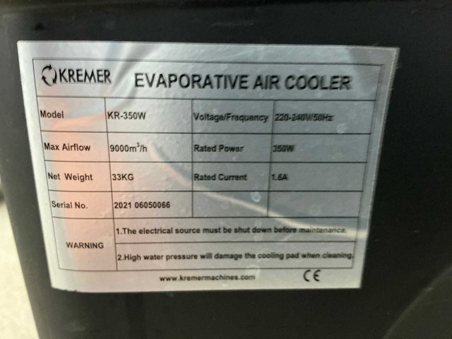 2021 kreamer kr-350w mobiele luchtkoeler - afbeelding 6 van  6