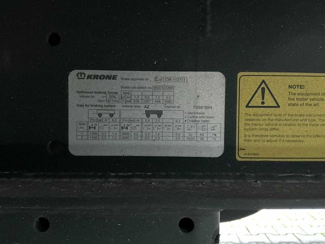 2021 krone az aanhangwagen voor wisselopbouw - afbeelding 3 van  16