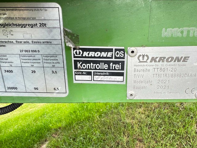 2021 krone gx440 (tt801-20) universele transportwagen - afbeelding 42 van  45