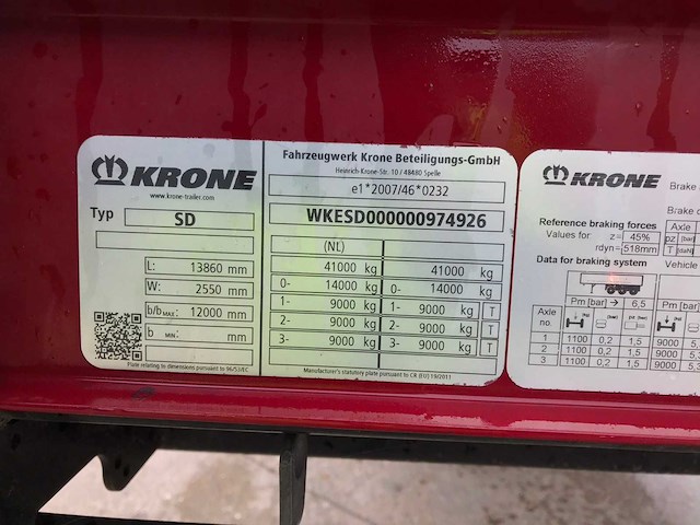 2021 krone sd oplegger - afbeelding 14 van  30