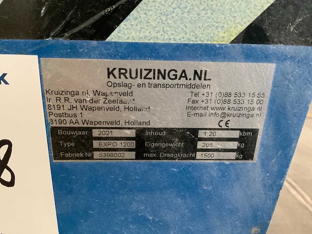 2021 kruizinga expo 1200 afvalkiepcontainer - afbeelding 4 van  4