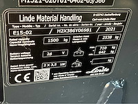 2021 linde e15-02 3892uur vorkheftruck - afbeelding 13 van  20