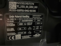 2021 linde e15-02 4311uur vorkheftruck - afbeelding 13 van  19