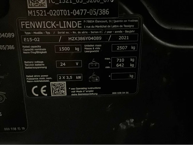 2021 linde e15-02 vorkheftruck 2380uur ! - afbeelding 3 van  15
