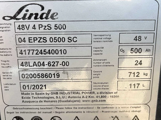 2021 linde e16c-02 vorkheftruck - afbeelding 9 van  9