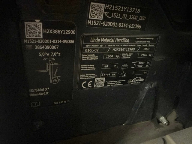 2021 linde e16l-02 vorkheftruck - afbeelding 20 van  20