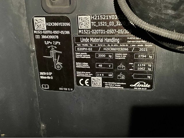 2021 linde e20ph-02 2000kg vorkheftruck - afbeelding 3 van  3