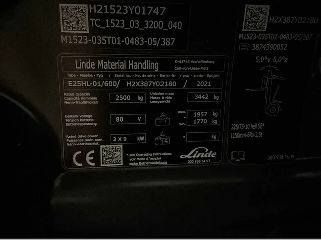 2021 linde e25hl-01/600 2500kg lepelversteller vorkheftruck - afbeelding 15 van  22