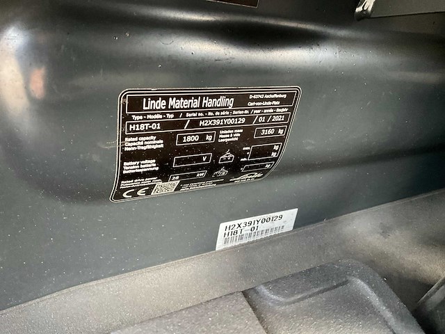 2021 linde h 18 evo vorkheftruck - afbeelding 3 van  5