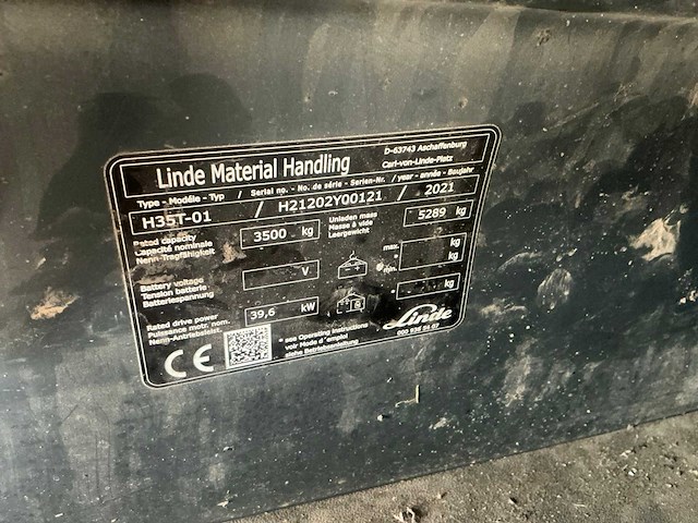 2021 linde h35t-01 heftruck met cascade balenklem - afbeelding 19 van  26