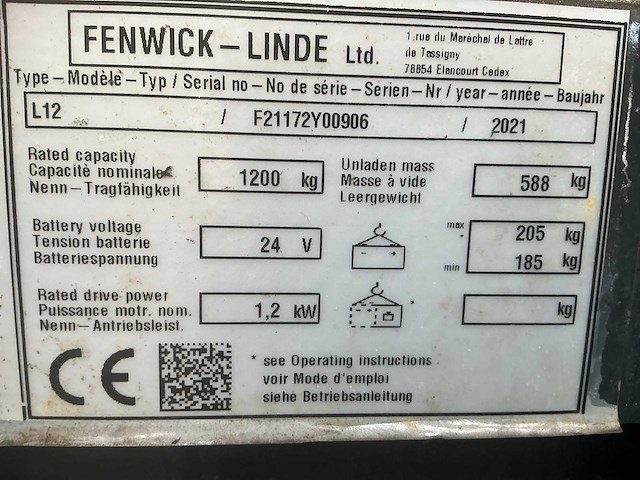 2021 linde l12 stapelaar - afbeelding 23 van  45