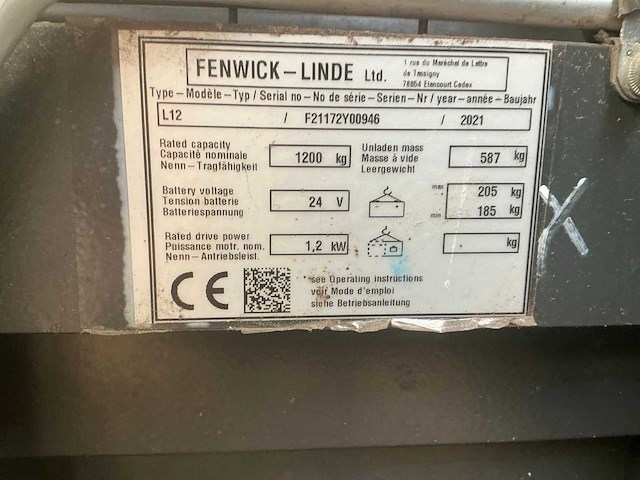2021 linde l12 stapelaar - afbeelding 36 van  41