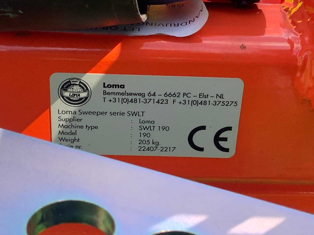2021 loma sweeper swlt190 veegmachine - afbeelding 7 van  16