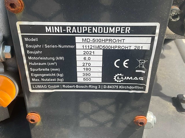 2021 lumag md-500hpro/ht mini-rupsdumper - afbeelding 2 van  10